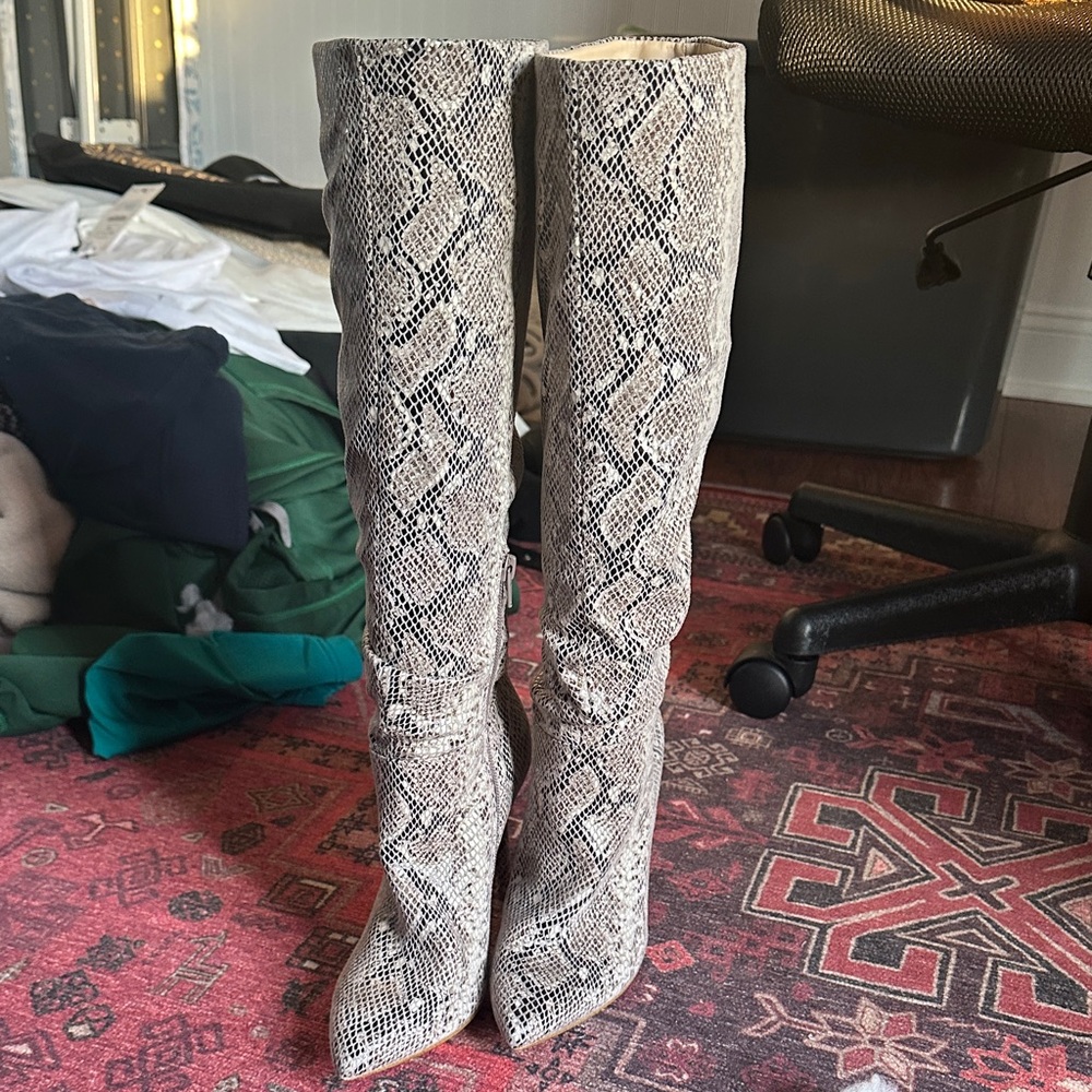 Jessica Simpson Snake Print Heeled Boots